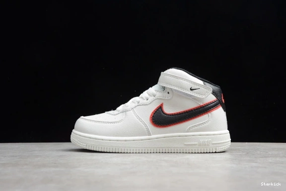 1 Force Air Nike Red 07 White Black Kids Mid 314197-101 1001